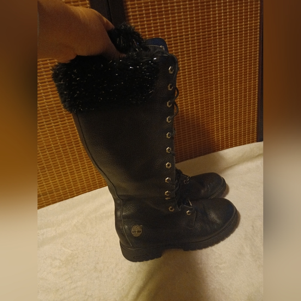 Timberland leather combat winter boots